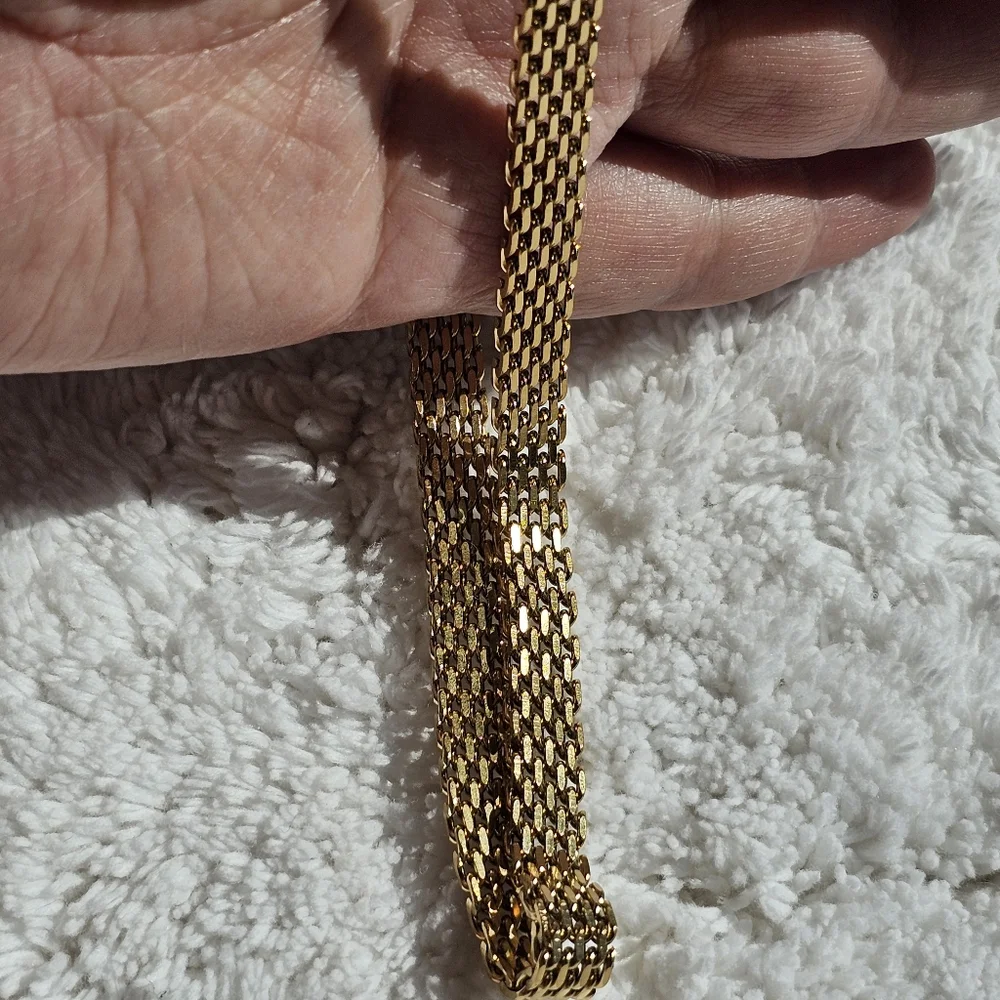 Gold 18k Filled Mesh Chain Necklace Approx 16